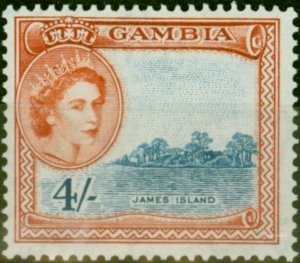 Gambia 1953 4s Grey-Blue & Indian Red SG182 Fine LMM 