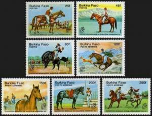 Burkina Faso 724-730,MNH. Equestrians ARGENTINA-1985.