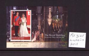 South Georgia & Sandwich Islands QEII 2011 ROYAL WEDDING PRINCE WILLIAM M/S MNH