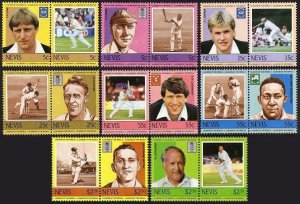 Nevis 383-390 ab,MNH.Michel 186-193,220-227. World leaders-Cricket players,1984.
