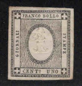 Sardinia Scott P1 used newspaper stamp nice centering embossed imperforate