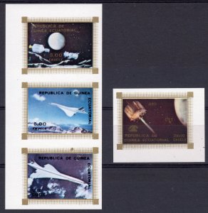 Equatorial Guinea 1976 Mi#832/835 Apollo-Soyuz-Space-Concorde Set(4) IMPERF.MNH