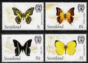 Swaziland 1982 Butterflies the set of 4 each with wmk to ...