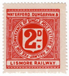 (I.B) Waterford Dungarvan & Lismore Railway : Letter Stamp 2d