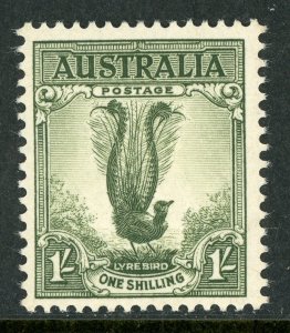 Australia 1956 Lyre Bird 1' Green Perf 15x14 SG #230d  MNH I744