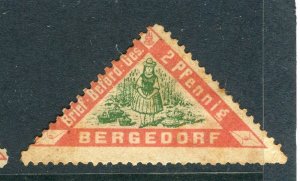 GERMANY; BERGEDORF 1890s early Privat Post local issue unused 2pf. value