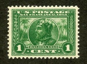 U.S. Scott 397 XF MNH 1 Cent Panama Pacific Exposition Perf. 12 Picturing Balboa