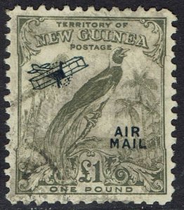 NEW GUINEA 1932 UNDATED BIRD AIRMAIL £1 USED