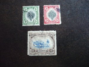 Stamps - Kedah - Scott# 1,4,10 - Used Part Set of 3 Stamps