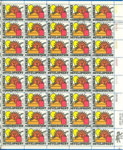 1977 Scott #1723-4, WASH DC FDC, Mint-LH Sheet! CONSERVATION ETC., SCV $50 (SK)