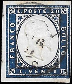 1862 SARDINIA SC# 12 USED ng  - CV $ 70 - NICE STAMP APS