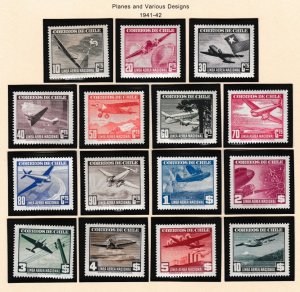 Chile # C54-68, Airplanes over Views, Mint Hinged, 1/2 Hinged Cat.