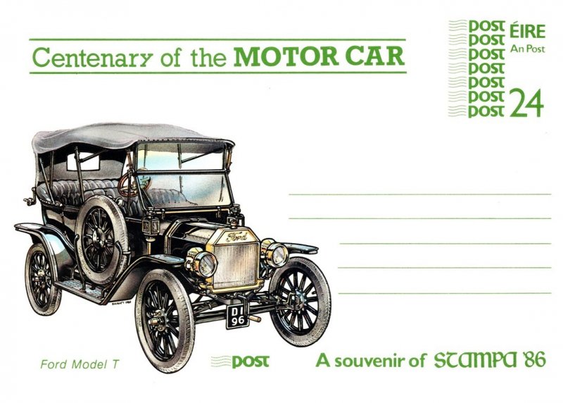 Ireland, Government Postal Card, Automobiles