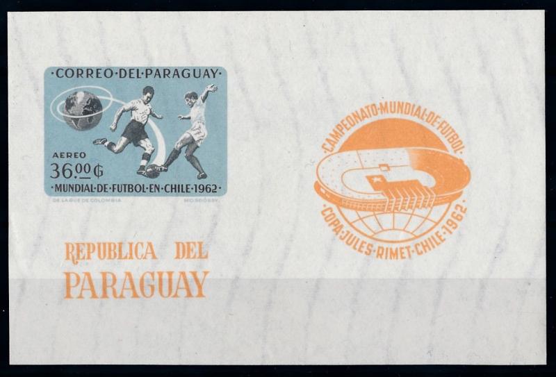 [69020] Paraguay 1962 World Cup Football Soccer Chile Imperf. Sheet MNH