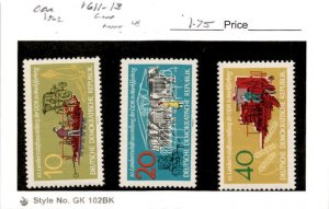 Germany - DDR, Postage Stamp, #611-613 Mint LH, 1962 Farming (AB)