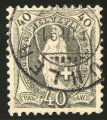 Switzerland #85 Cat$30, 1882 40c gray, used