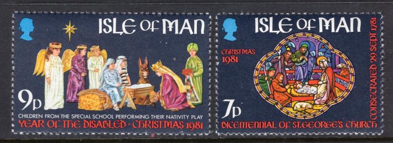 Isle of Man 205-206 Christmas MNH VF