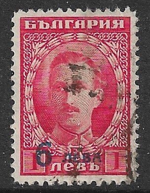 BULGARIA 1924 6L on 1L Tsar Boris III Surcharge Issue Sc 189 VFU