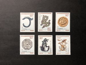China stamps 2000-4 Scott # 3007-12 Dragons ( Cultural Relics ) 龙（文物）