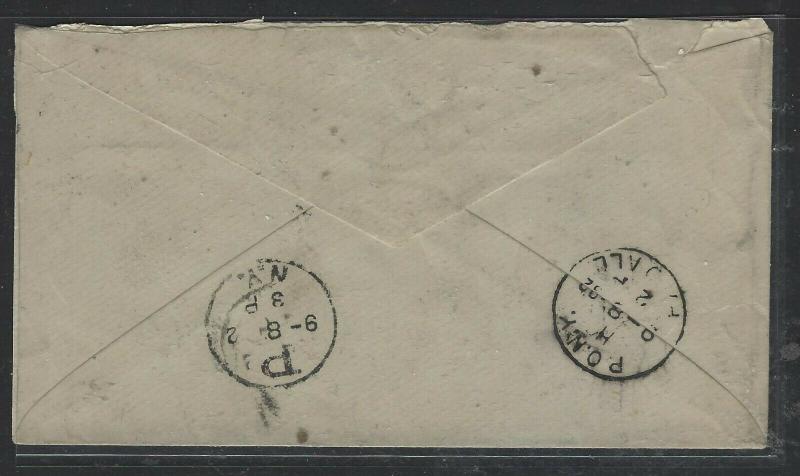 LEEWARD ISLANDS  (P1104B) 1892 QV 2 1/2DX2 PR ANTIGUA TO NEW YORK