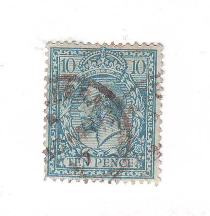 Great Britain Sc171 1912 10d light blue  G V  stamp