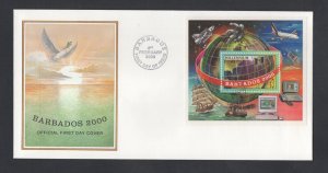 Barbados #977  (2000 Millennium sheet) unaddressed PO FDC