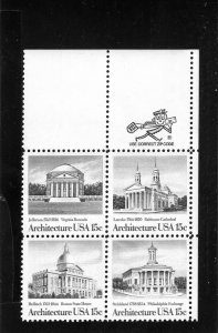 1779-1782 American Architecture, MNH UR-ZIP blk/4