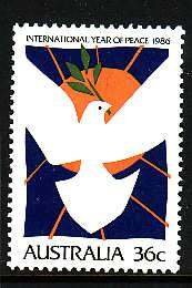 Australia-Sc#1004- id12-unused NH set-Birds-Peace Year-1986-