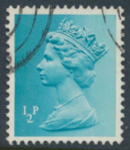 GB  Machin ½p X841 2 bands  Used SC# MH22  see scans & details