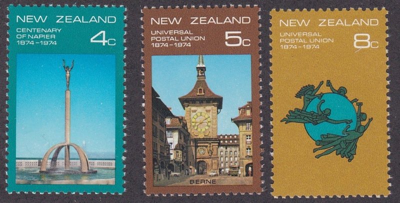 New Zealand  # 553-555, Various Centenaries, UPU, NH, 1/2 Cat.