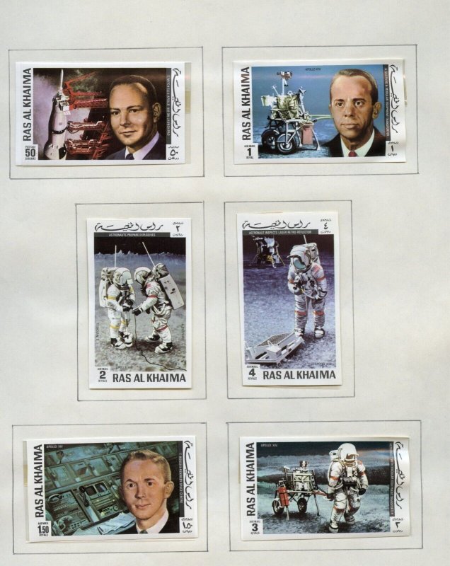 RAS AL KHAIMA MOON LANDING SETS PERFORATED AND IMPERFORATED MINT NH