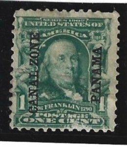 Canal Zone Scott #4 Used 1c Overprint 2021 CV $22.50