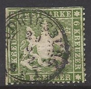 Wurttemberg - SC# 26 VF CV $110