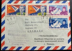 1963 Korea Airmail Cover To Hamburg Germany Soviet Rocket Launch Stamps