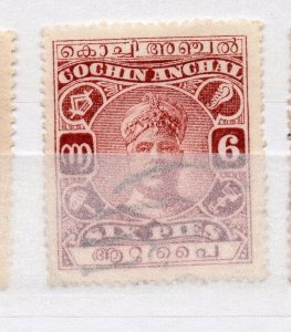 India Cochin 1916-30 Early Issue Fine Used 6p. NW-15761