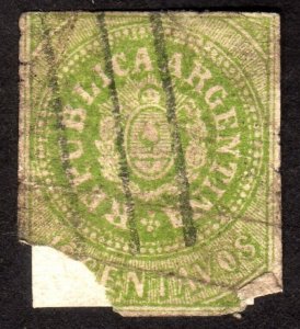 1862, Argentina, 10c, Used, Sc 6