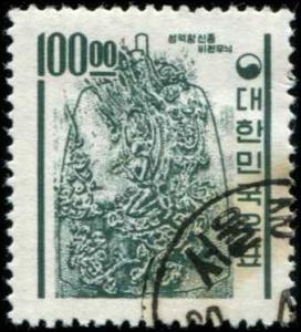 Korea SC# 372 King Songdok Bell 100w used