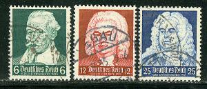 Germany Reich Scott # 456 - 458, used