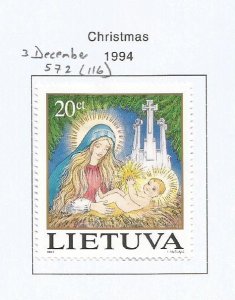 LITHUANIA - 1994 - Christmas -  Perf Single Stamp - M L H