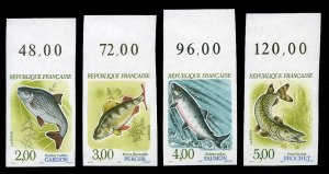 France, 1950-Present #2227-2230 (YT 2663-2666) Cat€110, 1990 Fish, imperf. ...