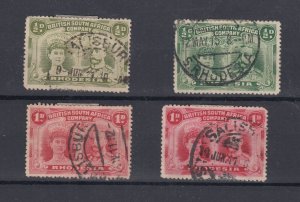 BSAC Rhodesia KGV 1910 1/2d (2) 1d (2) Double Heads CDS Fine Used BP9320