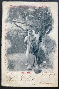 1902 Buenos Aires Argentina RPPC Postcard Cover To Hamburg Germany India Toba