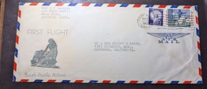 1962 USA Samoa Airmail First Flight Cover FFC Pago Pago to Montrose CA USA