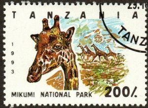 Tanzania 1190 - Cto - 200sh Giraffes (1993) (cv $1.10)