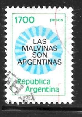 Argentina 1338: 1700p Circle Overprint, used, F-VF