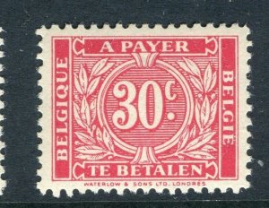 BELGIUM; 1940s early Postage Due issue fine Mint hinged 30c. value