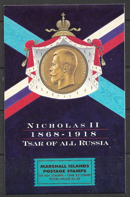 MARSHALL ISLANDS 1998 Complete Czar Nicholas II of Russia Booklet Sc 664a MNH