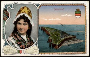 Germany WWI 1918 Helgoland to Belgium Marine Girl Costume Feldpost Cover G70943