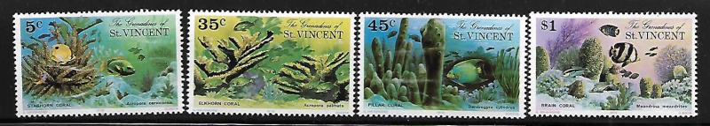 ST. VINCENT, GRENADINES 77-80 MNH STAGHORN CORAL SET