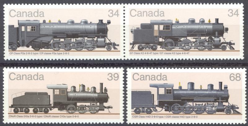 Canada Sc# 1072a-1074 MNH 1985 34¢-68¢ Locomotives